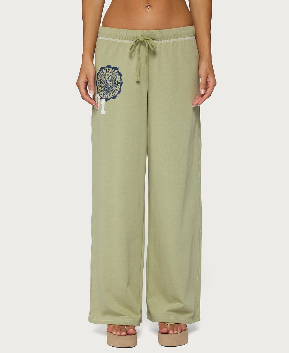 Edikted Women's Spirit Low-Rise Wide-Leg Cotton-Blend Sweatpants