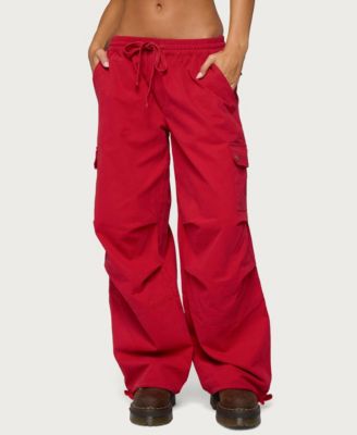 Edikted Women's Paskal Cargo Wide-Leg Parachute Pants