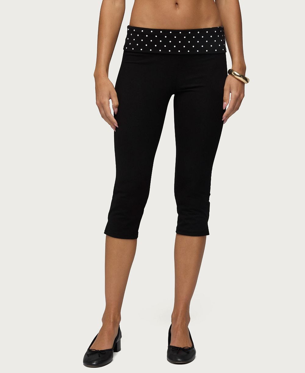 Edikted Women's Genni Low-Rise Polka-Dot Capri Pants