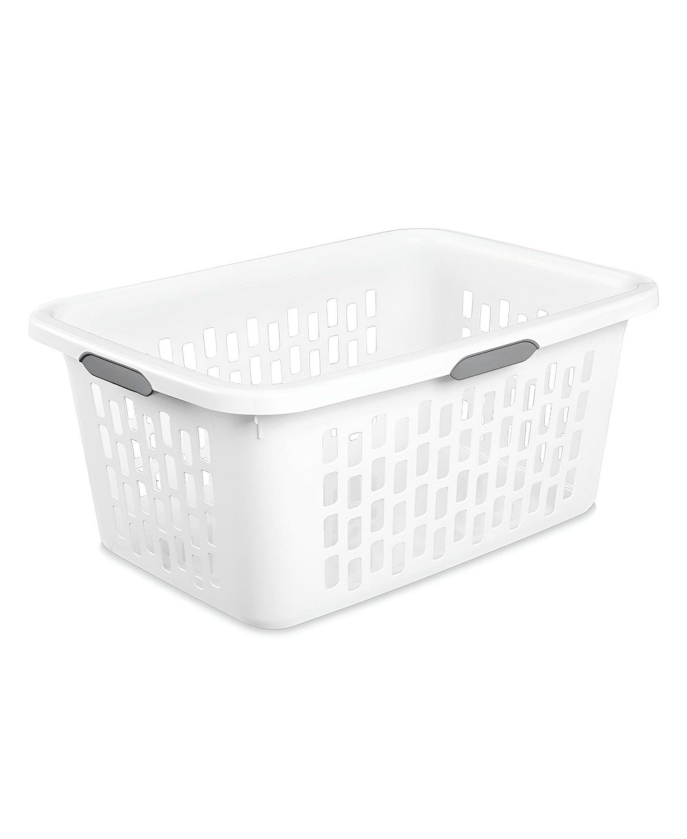 Sterilite Laundry Basket, 2 Bushel Plastic Hamper with Handles, White, 24 Pack