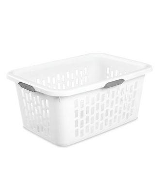 Sterilite Laundry Basket, 2 Bushel Plastic Hamper with Handles, White, 24 Pack