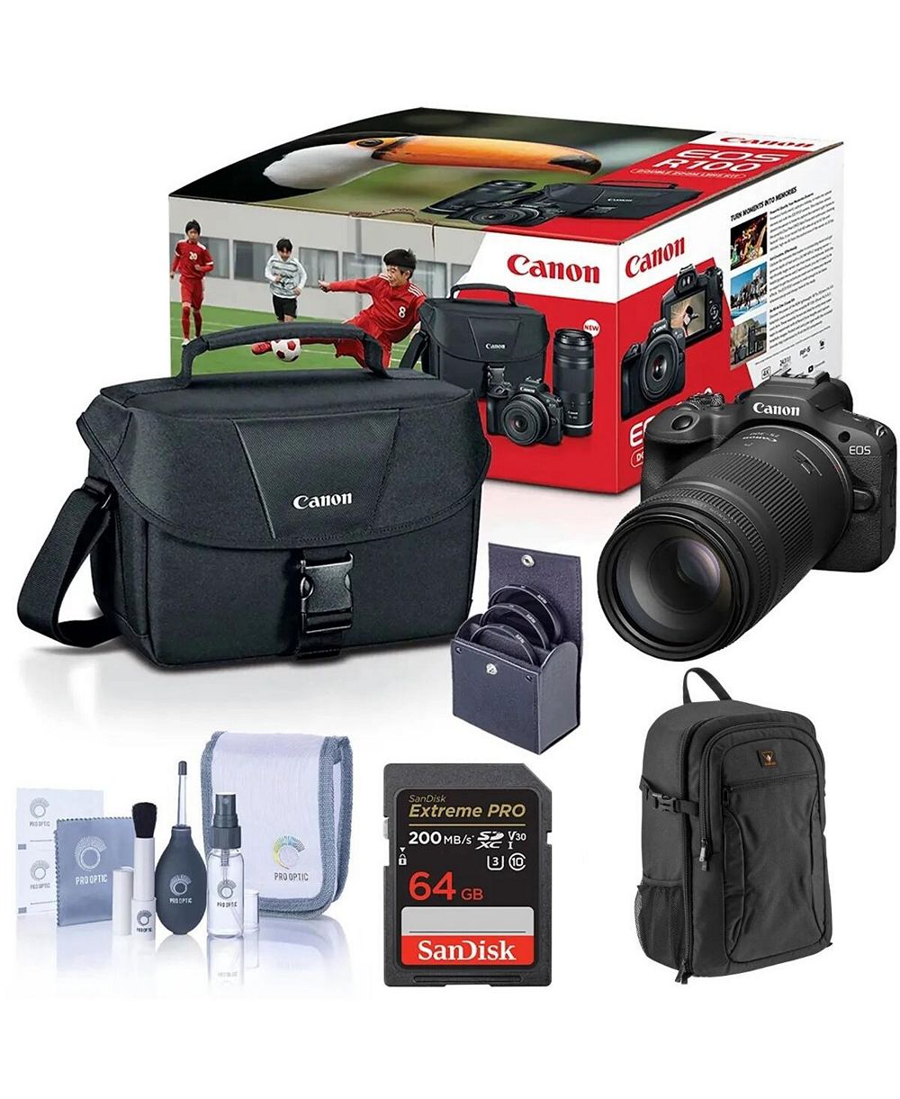 Canon EOS R100 Camera with 18-45mm  75-300mm Lenses, with Included Value