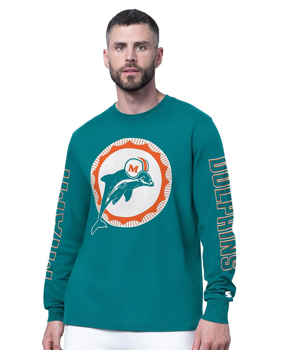 Мужская футболка с длинным рукавом Starter с логотипом Miami Dolphins
