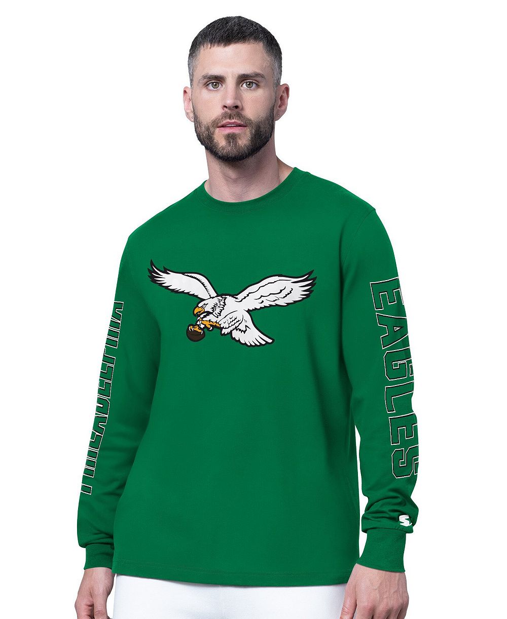 Мужская футболка Starter Kelly Green с длинным рукавом и логотипом Philadelphia Eagles Clutch Hit II