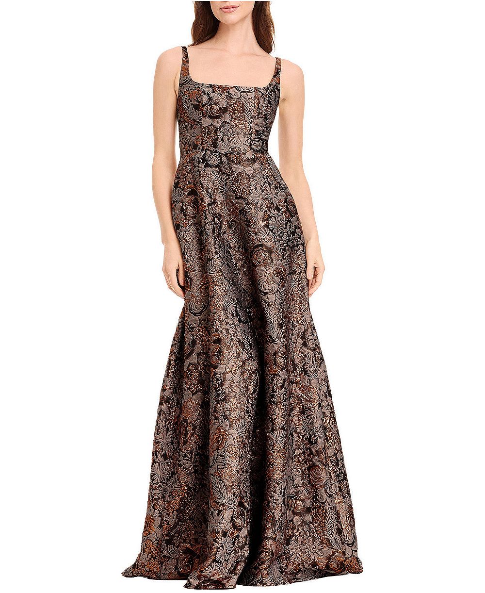 Вечернее платье Dress The Population Women's Vienna Square Neck Metallic Jacquard Ball Gown