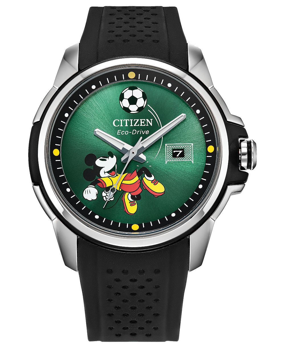 Citizen Men's Mickey Mouse Black Silicone Strap Watch 44mm