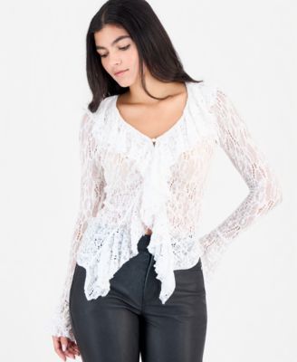 Free People женский кардиган Laney с прозрачными рюшами и V-образным вырезом