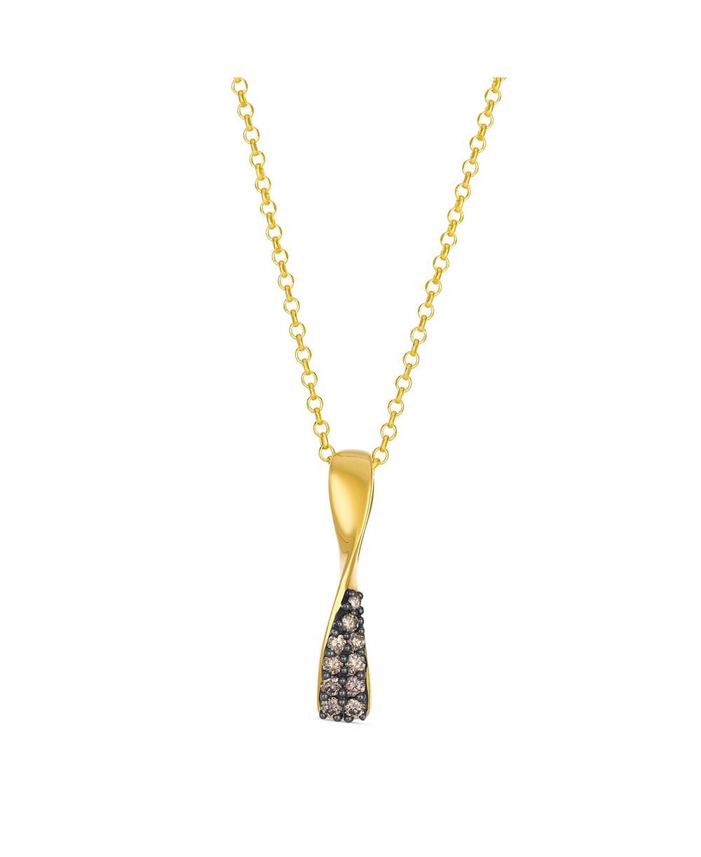 Le Vian Chocolate Diamond Round Pendant Necklace (0.23 ct. t.w.) in 14k Honey Gold