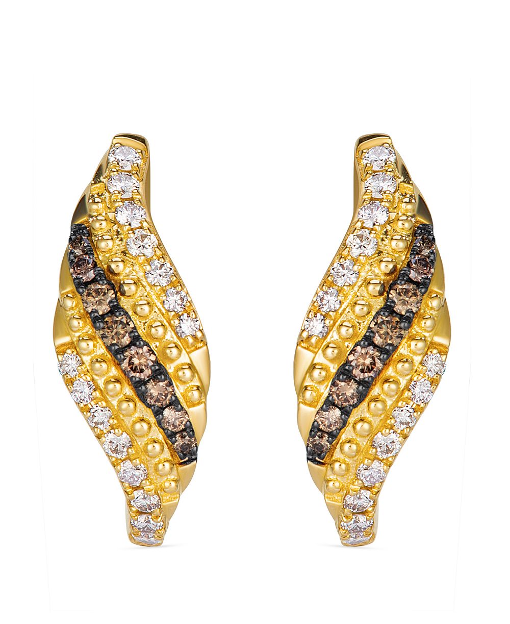 Le Vian Nude Diamond (0.34 ct. t.w.) & Chocolate Diamond (0.20 ct. t.w.) Stud Earrings in 14k Honey Gold®
