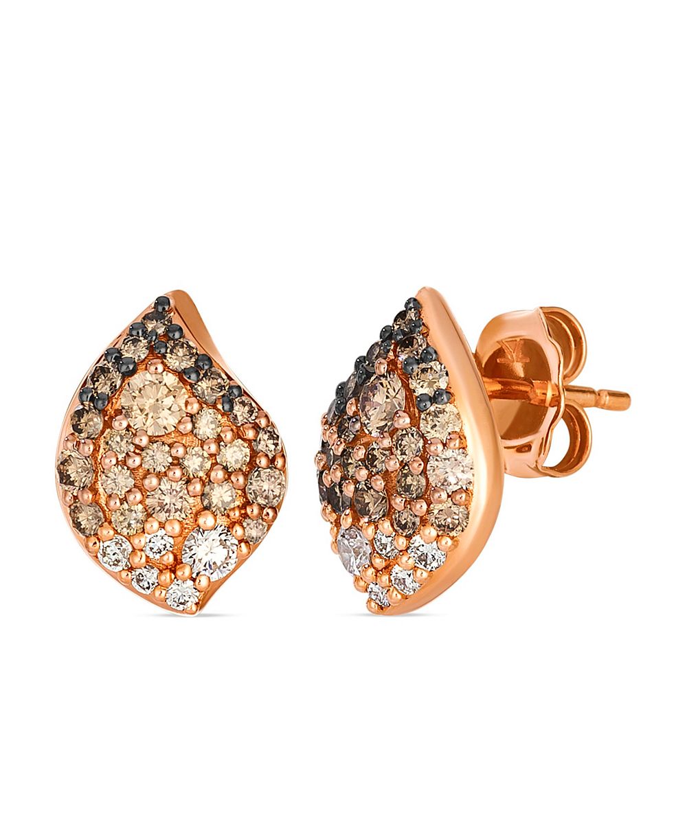 Le Vian Vanilla Diamond (0.14 ct. t.w.) & Chocolate Diamond (0.60 ct. t.w.) Earrings in 14k Strawberry Gold