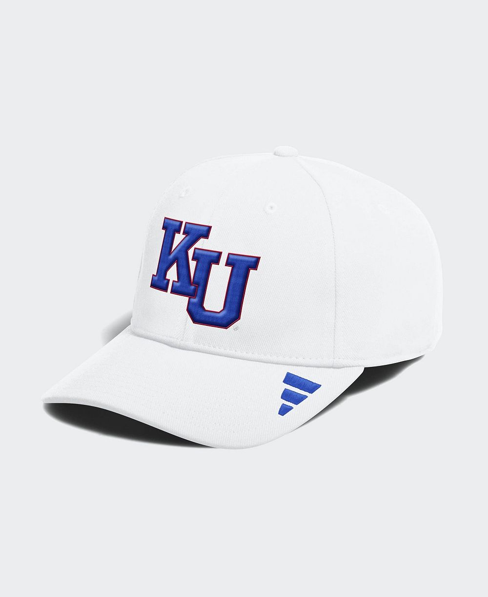 Adidas Men's White Kansas Jayhawks 2026 Sideline Flex Hat