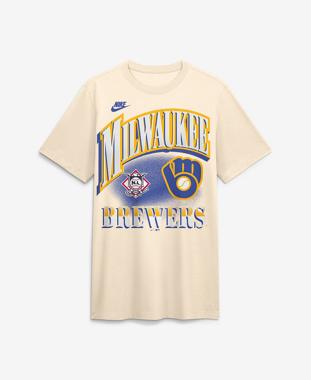 Nike Men's Milwaukee Brewers Vintage Tri-Blend T-Shirt
