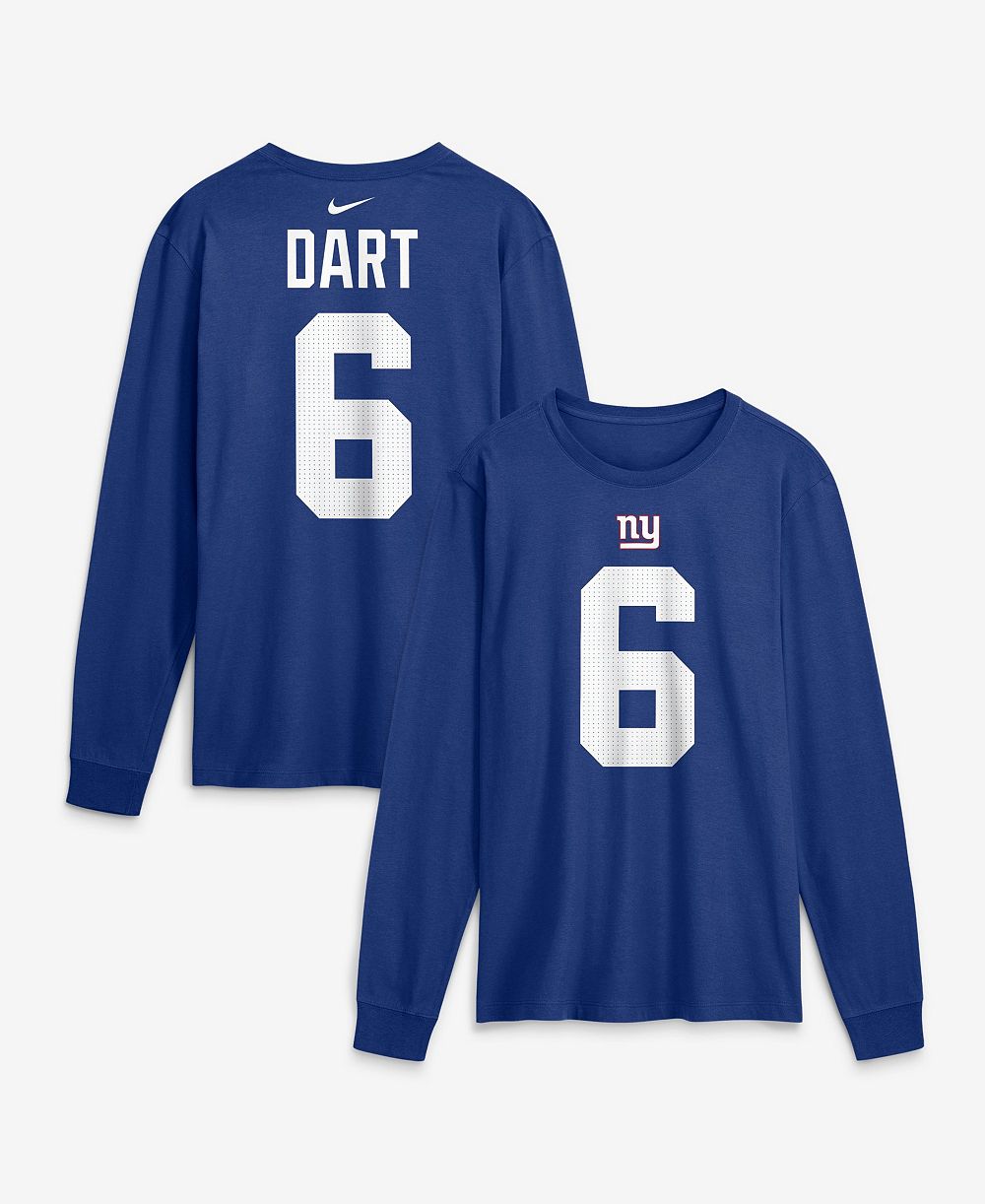 Nike Men's New York Giants Jaxson Dart Name & Number Seamless Long-Sleeve T-Shirt