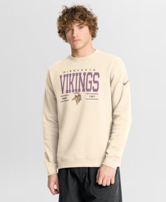 Nike Men's Minnesota Vikings Club Crewneck Brushed-back Fleece Sweatshirt