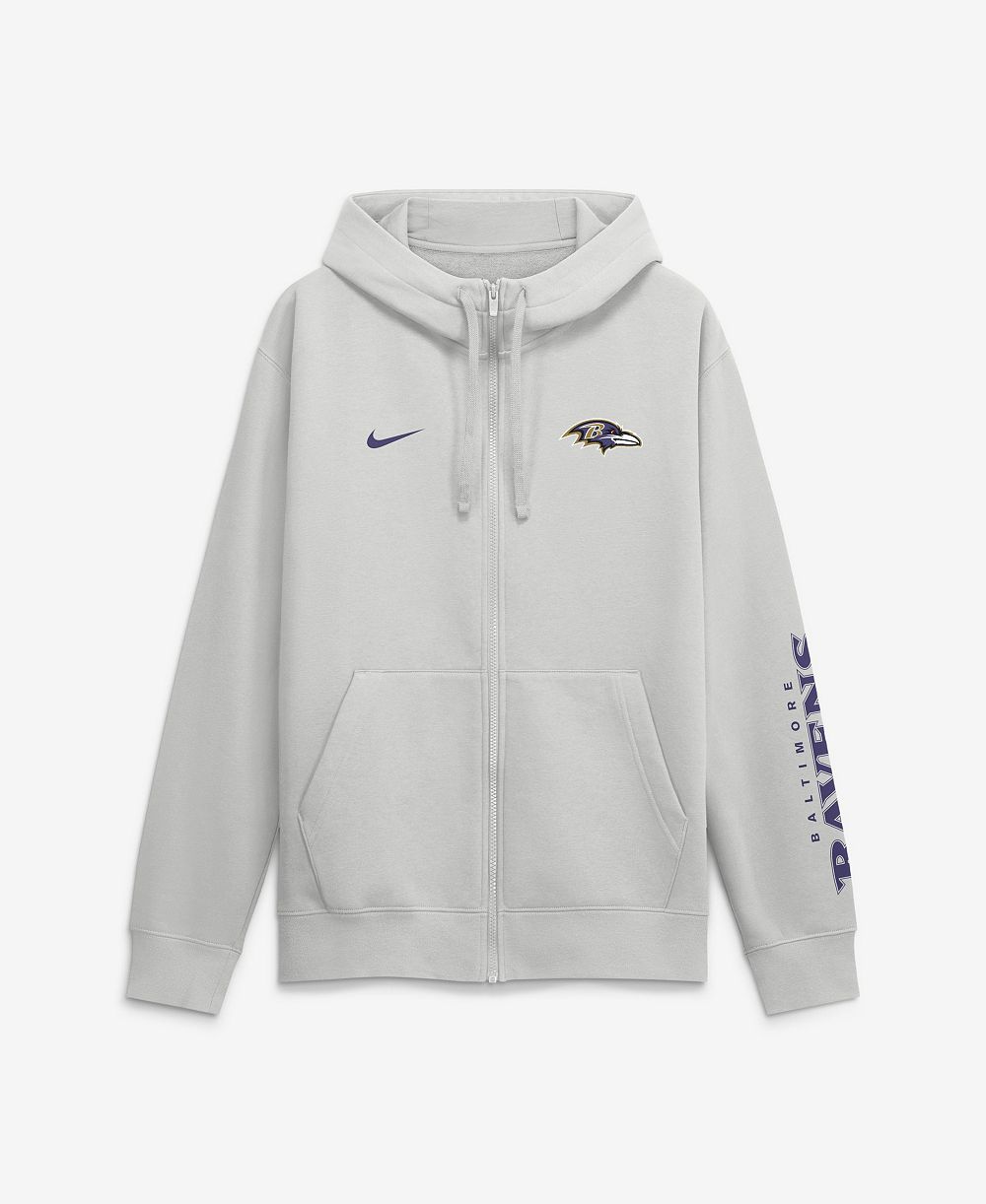 Nike Men's Baltimore Ravens Cool Down Club Full-Zip Scuba Hood Hoodie