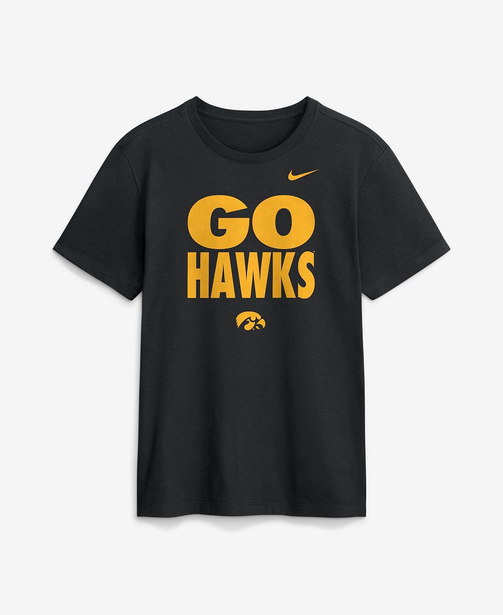 Мужская футболка Nike с круглым вырезом и слоганом для скамейки запасных Iowa Hawkeyes