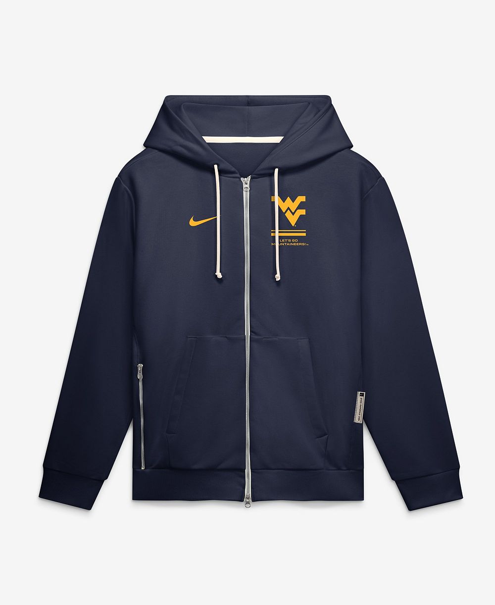 Nike Men's West Virginia Mountaineers 2026 Sideline Standard Issue Full-Zip Hooded Fleece Hoodie