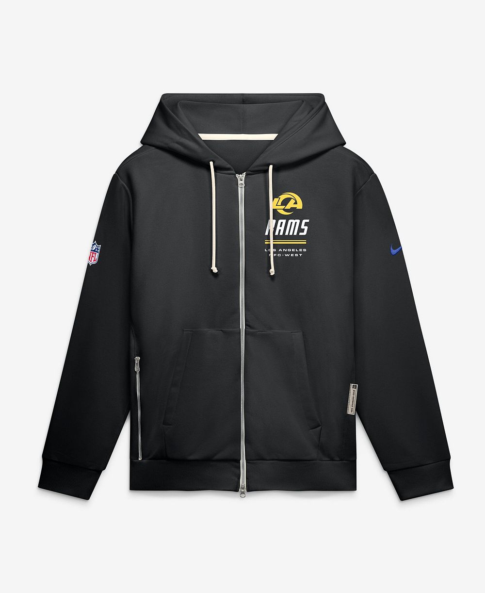 Nike Men's Los Angeles Rams Standard Issue Quarterback Scramble Full-Zip Loose-Fit Hoodie
