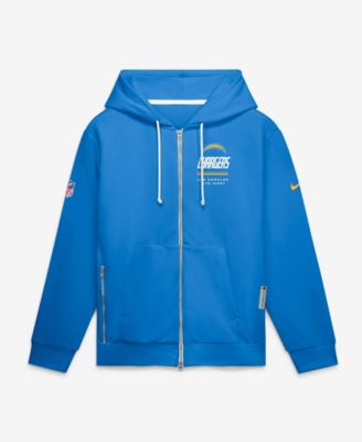 Nike Men's Los Angeles Chargers Sideline Standard Issue Quarterback Scramble Full-Zip Dri-FIT Fleece Hoodie