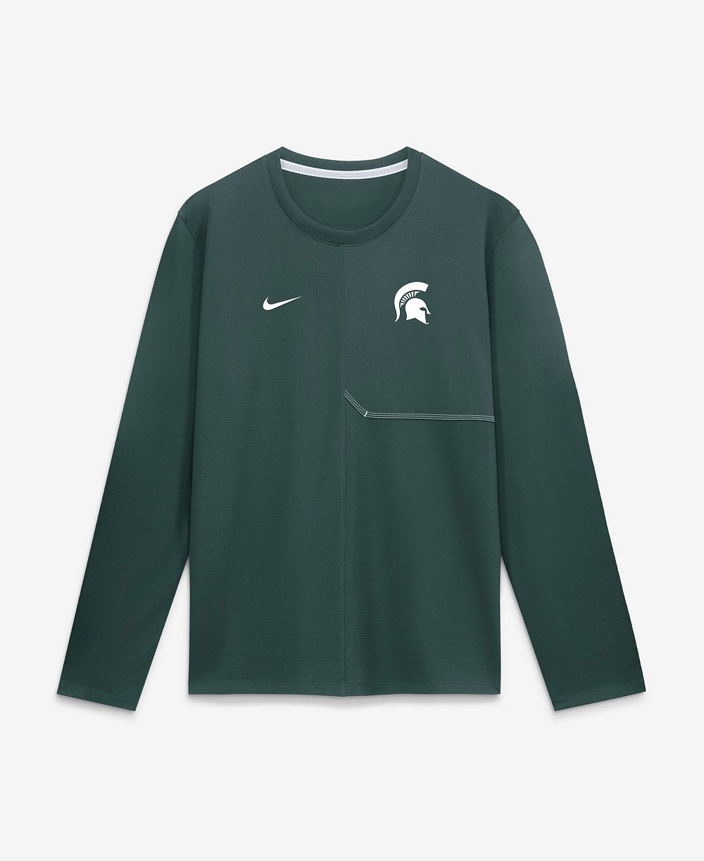 Nike Men's Michigan State Spartans Sideline Coach Long-Sleeve T-Shirt
