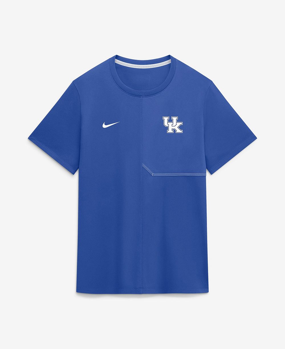 Nike мужская футболка с коротким рукавом и круглым вырезом Kentucky Wildcats 2026 для тренеров с боковой линии