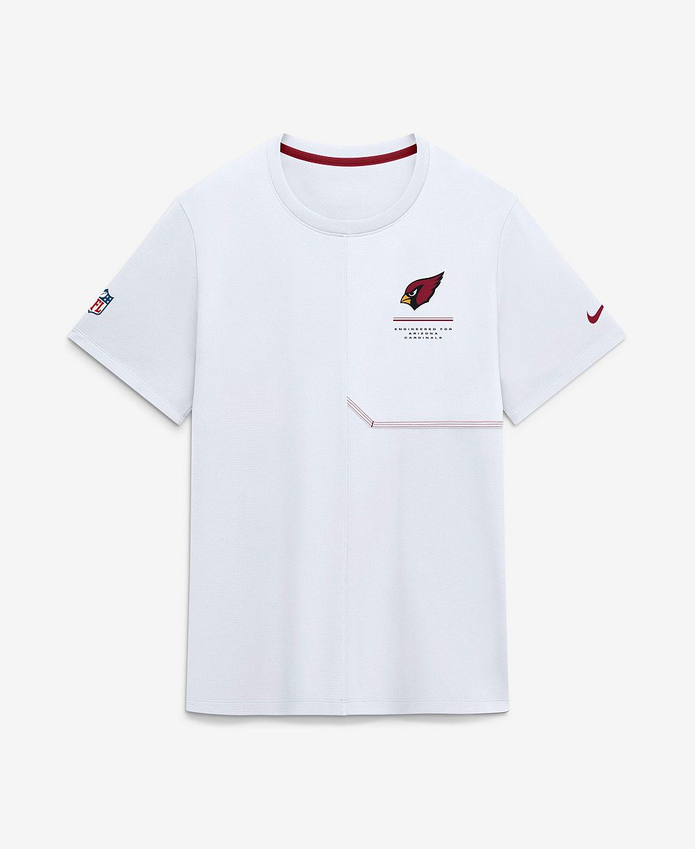 Nike Men's Arizona Cardinals Sideline Coach Crewneck Short-Sleeve T-Shirt