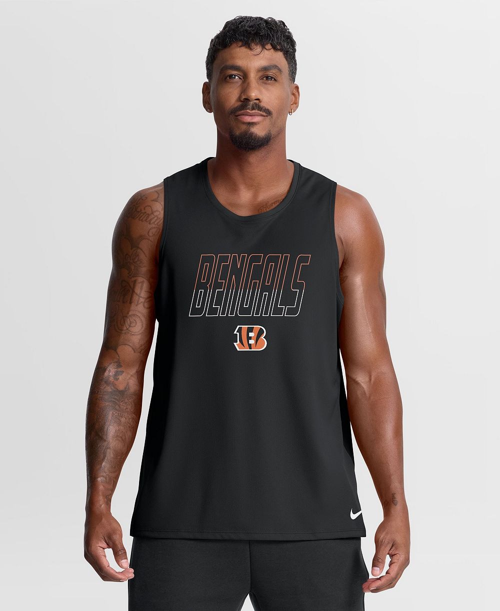 Nike Men's Cincinnati Bengals Kickoff Miler Sleeveless Crewneck Tank Top