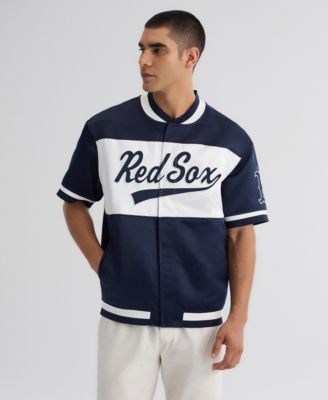 Мужская тренировочная куртка Fanatics Boston Red Sox Iconic Full-Snap с коротким рукавом и полной застежкой