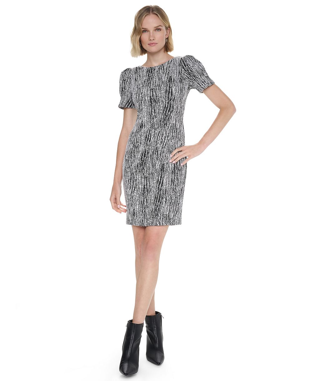 DKNY женское платье-футляр с коротким рукавом и рукавами-фонариками