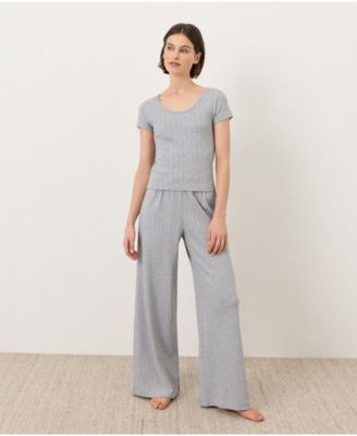 Pact Women's High-Rise Pointelle Wide-Leg Pants