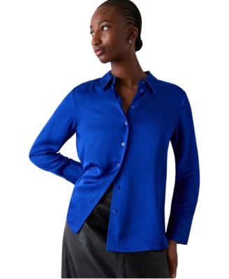 Whistles Women's Satin Collared Shirt
