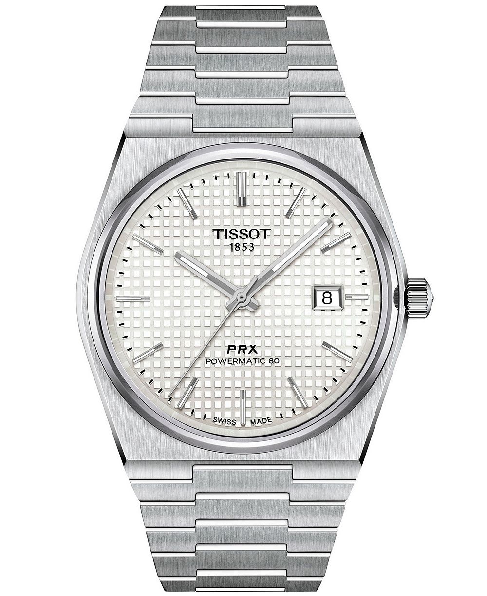 Tissot мужские автоматические часы PRX из серебристой нержавеющей стали, 40 мм