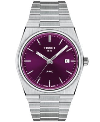 Мужские кварцевые часы Tissot PRX с серебристым корпусом из нержавеющей стали, 40 мм