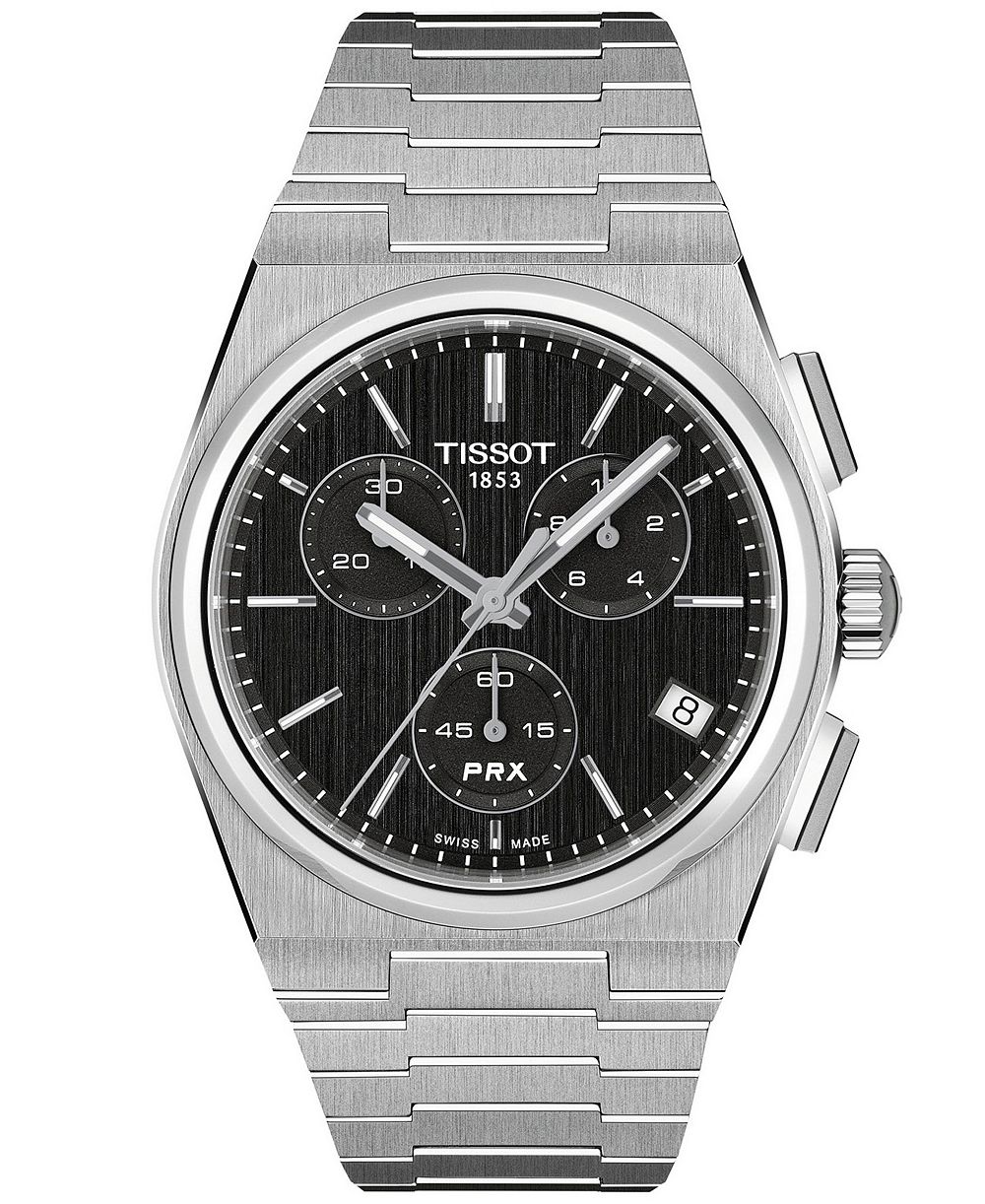 Tissot Men's Quartz Chronograph PRX Silver Stainless Steel Watch 41mm