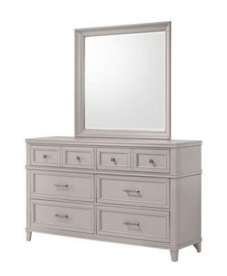 BUSDAYS Poplar Solid Wood Beveled Frame Mirror Transitional Design
