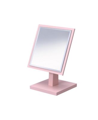 BUSDAYS 9.5 Inch Tall Polyresin and Wood Makeup Mirror on Pedestal