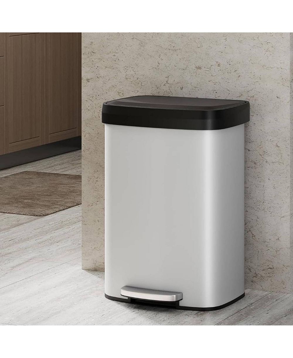 gaomon 13 Gal Step-on Kitchen Stainless Steel Trash Can, Trash Bin with Soft-Close Lid