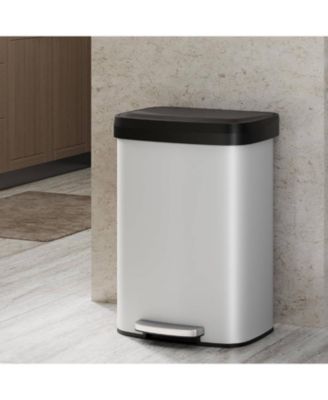 gaomon 13 Gal Step-on Kitchen Stainless Steel Trash Can, Trash Bin with Soft-Close Lid