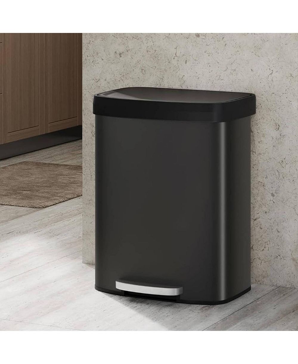 gaomon 16 Gal Step-on Kitchen Stainless Steel Trash Can, Trash Bin with Soft-Close Lid