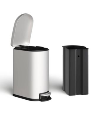 gaomon 13 Gal Slim Stainless Steel Step-On Kitchen Trash Can, Garbage Bin with Soft Close Lid