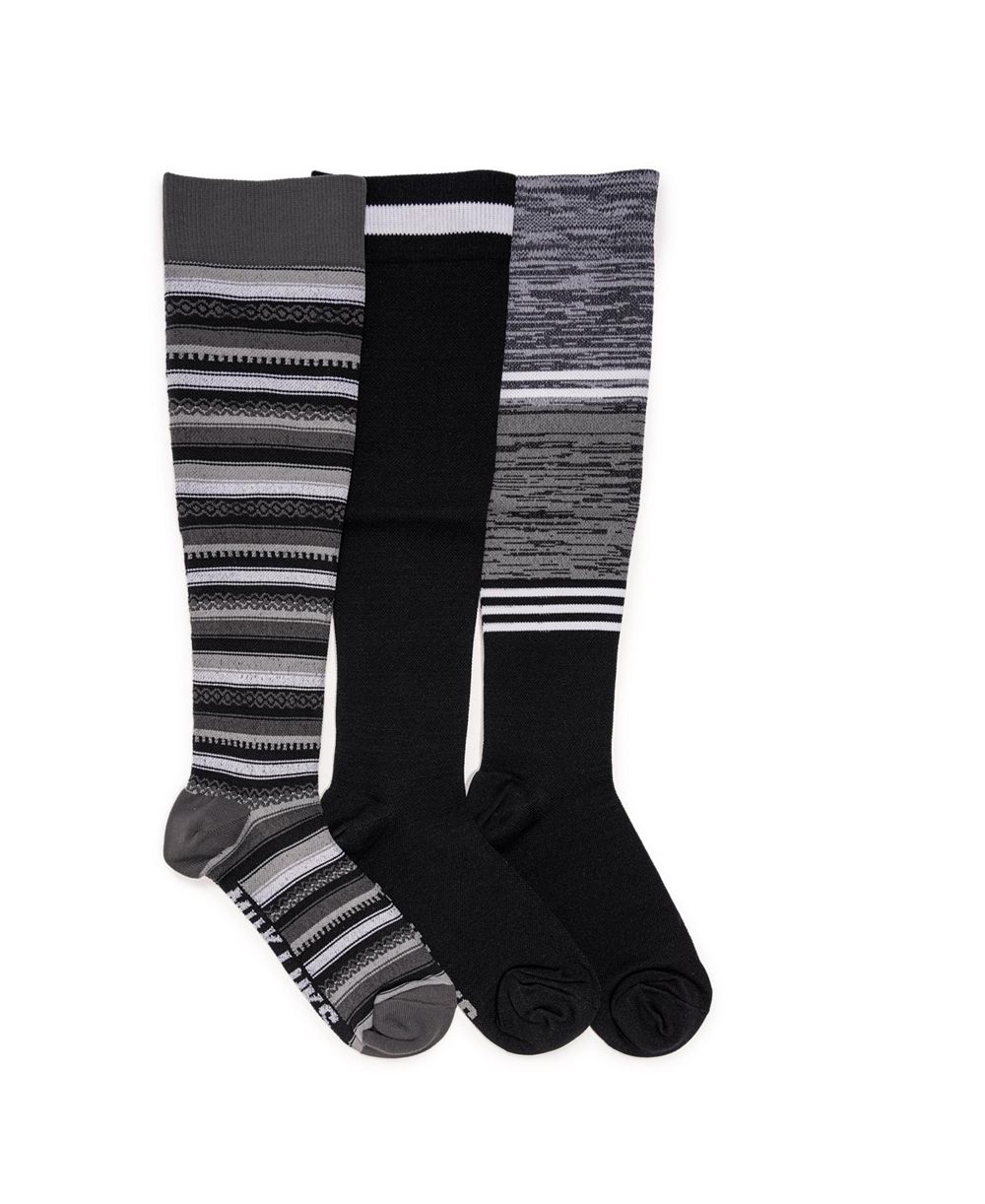MUK LUKS Women's Compression Socks, 3 Pair Pack