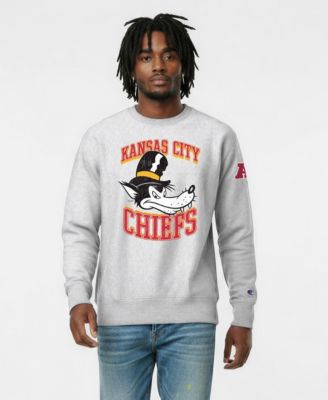 Champion мужской свитшот с круглым вырезом из флиса Reverse Weave, серебристый, Канзас-Сити Чифс, Disney X Champion