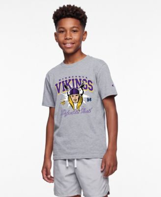 Мужская футболка Heather Gray Minnesota Vikings Disney X Champion All Star для мальчиков большого размера