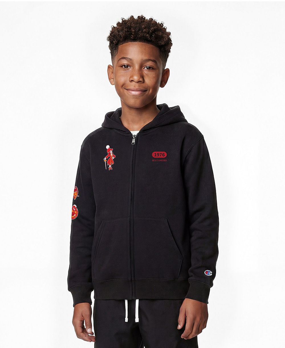 Мужской худи с полной молнией Black Tampa Bay Buccaneers Disney X Champion для мальчиков