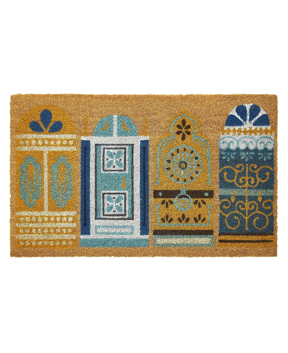 VCNY Home Уличный коврик из кокосового волокна Fancy Doors, 18" x 30"