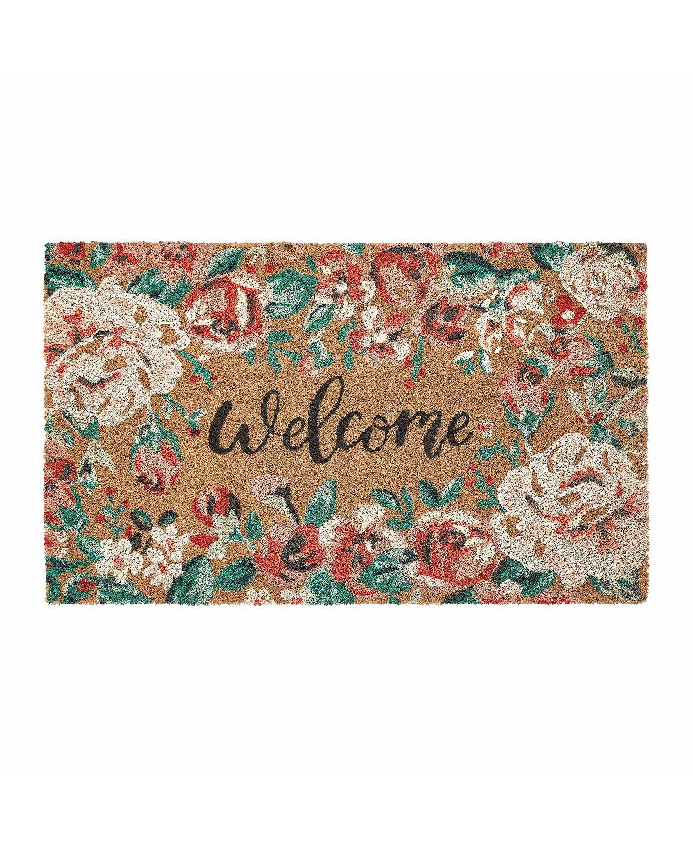 VCNY Home традиционный входной коврик из кокосового волокна с надписью Welcome, 18" x 30"