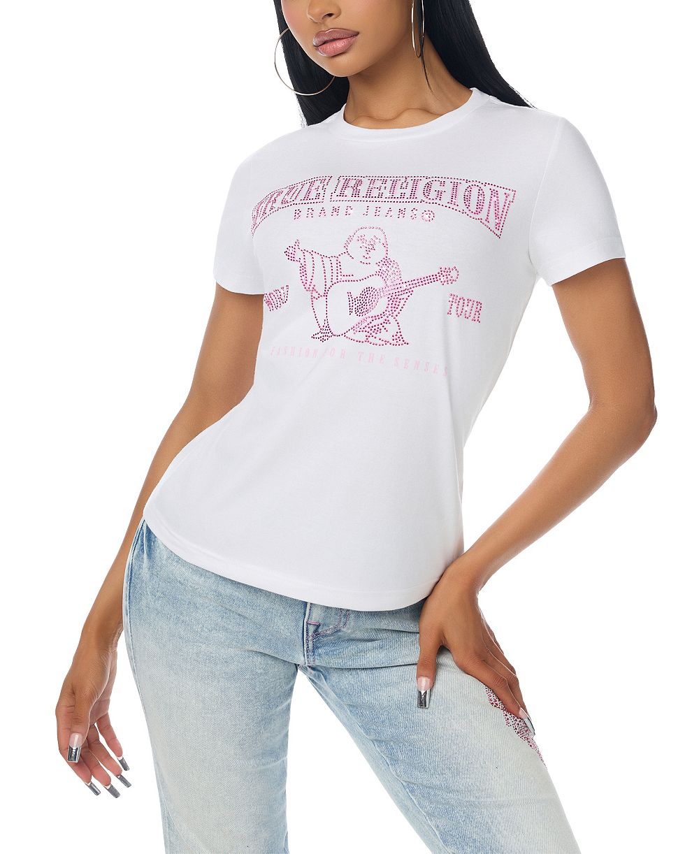 True Religion Women's Short-Sleeve Graphic Cotton-Blend T-Shirt