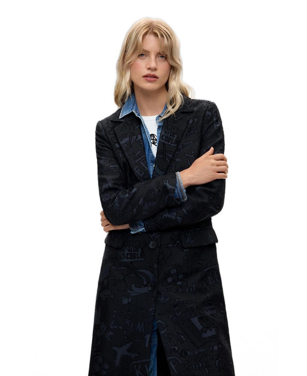 Desigual Women's Straight jacquard coat