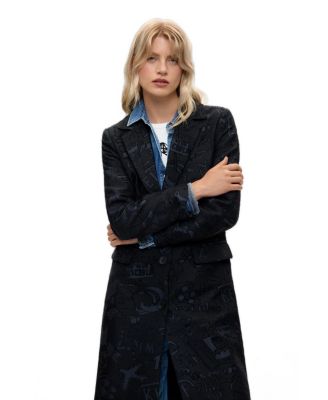 Пальто Desigual женское прямое жаккардовое