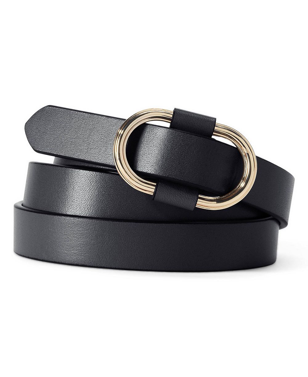 Lands' End Women's Plus Size Endlessly Adjustable Skinny Leather Belt
